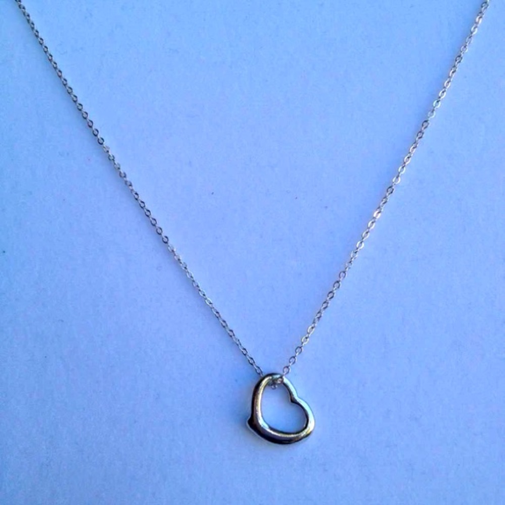 Hand Crafted Open Heart Silver Necklace